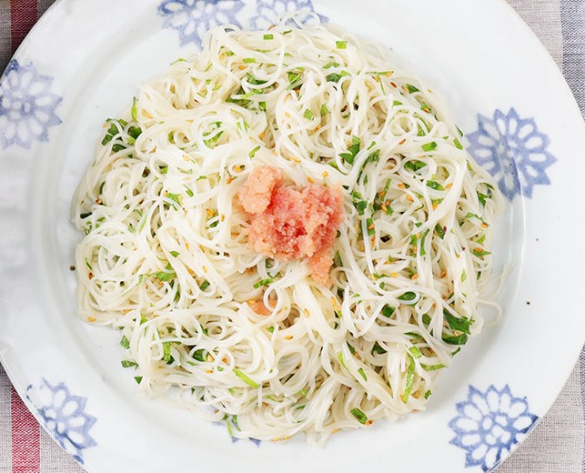 『男子ごはん』しそと明太子の和え麺